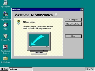 Windows 95, Welcome